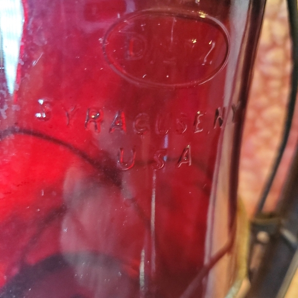 Vintage Dietz Kerosene Lantern Red Fitzall Globe Blue Body N.Y. USA - Picture 2 of 10